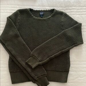 GAP Green Crewneck Sweater with Textured Knit